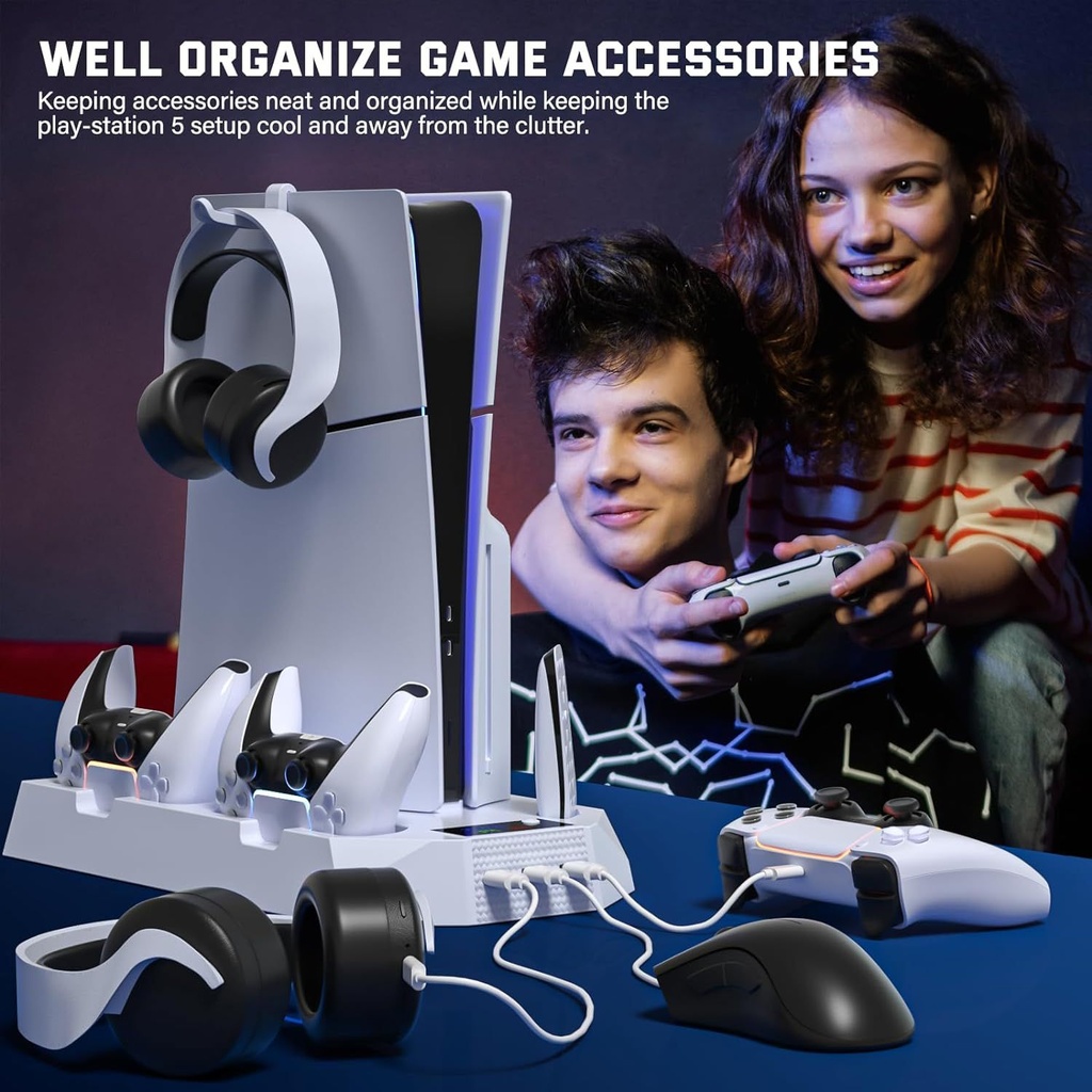 Multi-Functional Cooling Stand For Ps5 / Ps5 Slim