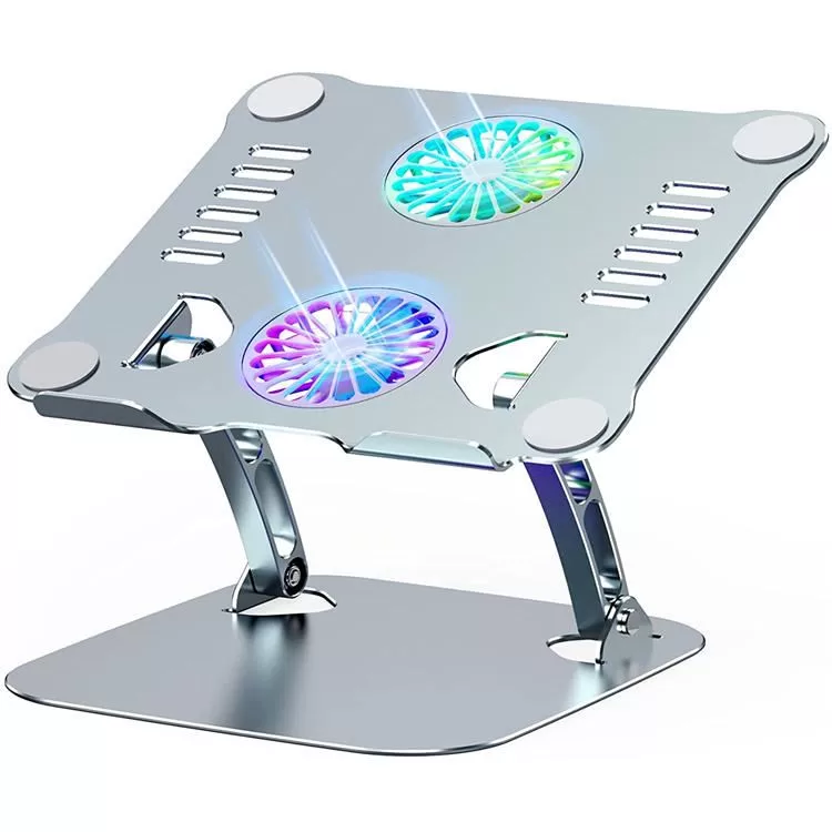 Metal Stand For Laptop, Height Adjustable, With RGB Fans type c