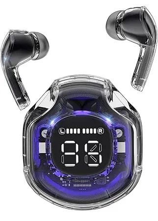 WAGONWOO UltraPods Pro Wireless Earbuds, Bluetooth 5.3, LED Display, Touch Control