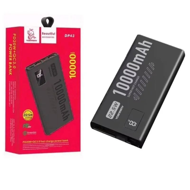 VDENMENV DP43 10000MAH PD20W+QC3.0 FAST CHARGE POWER BANK