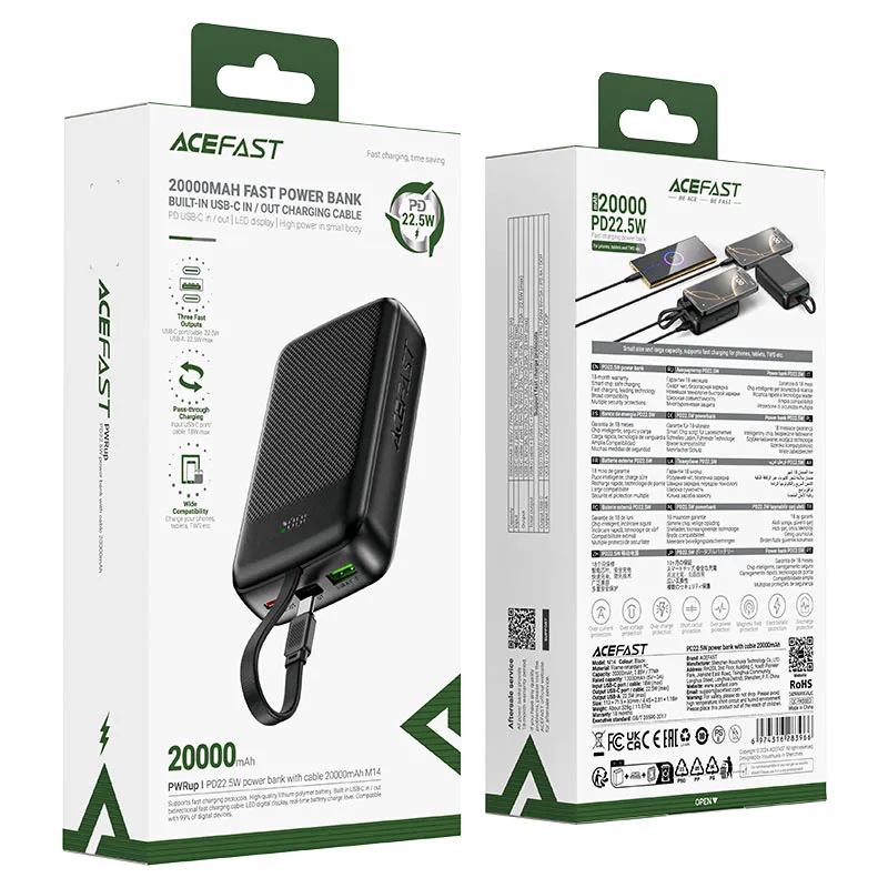 ACEFAST Fast Charge Power Bank M14 PD22.5W 20000mAh