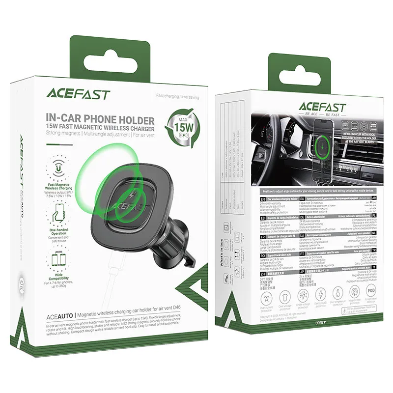 ACEFAST Fast Wireless Charger Magnetic Car Holder D46