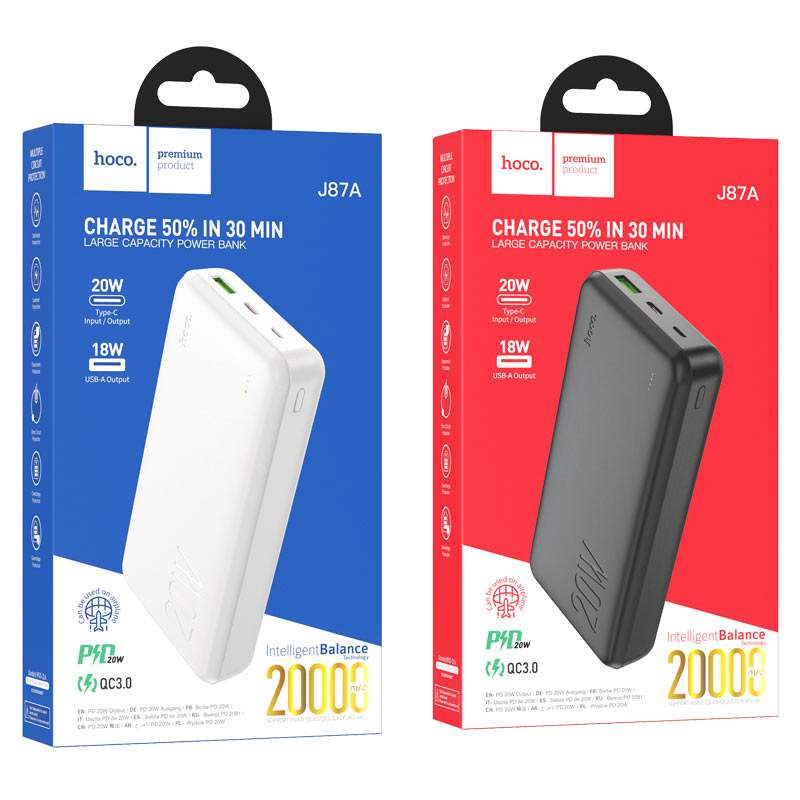 Hoco Power bank “J87A Tacker” PD20W+QC3.0 20000mAh