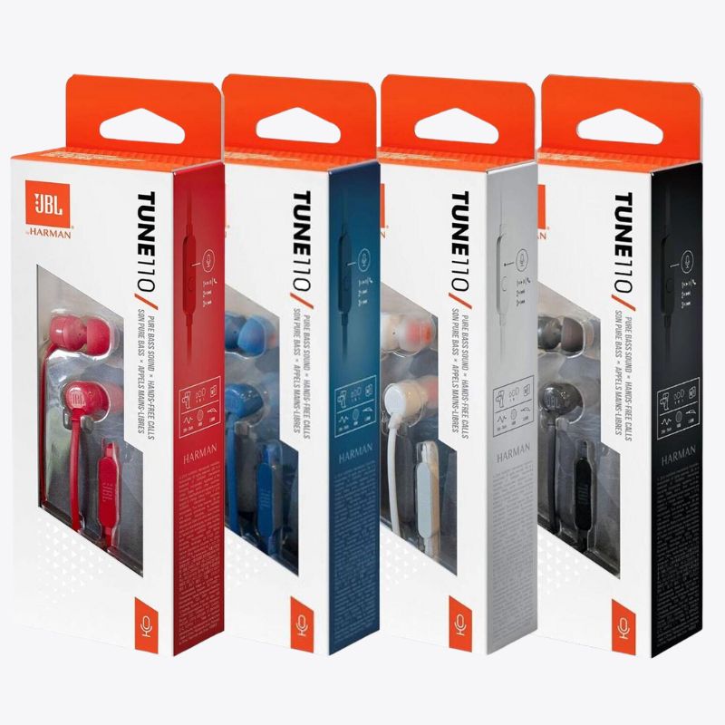 JBL Tune 110 Wired In-Ear Headphones White